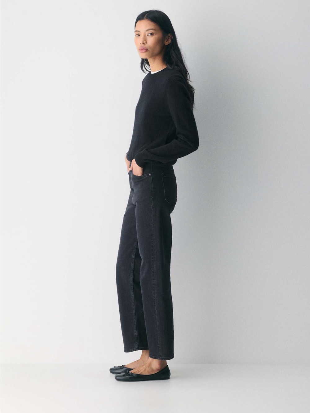 Denim Forum The Arlo High Rise Straight Jeans Black 28x28 - Picture 11 of 15